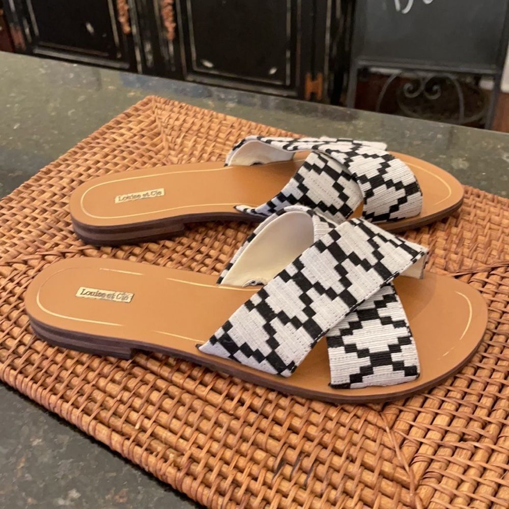 *Louise et Cie* Sz 9 Bonnie Textile Slide Sandals EUC